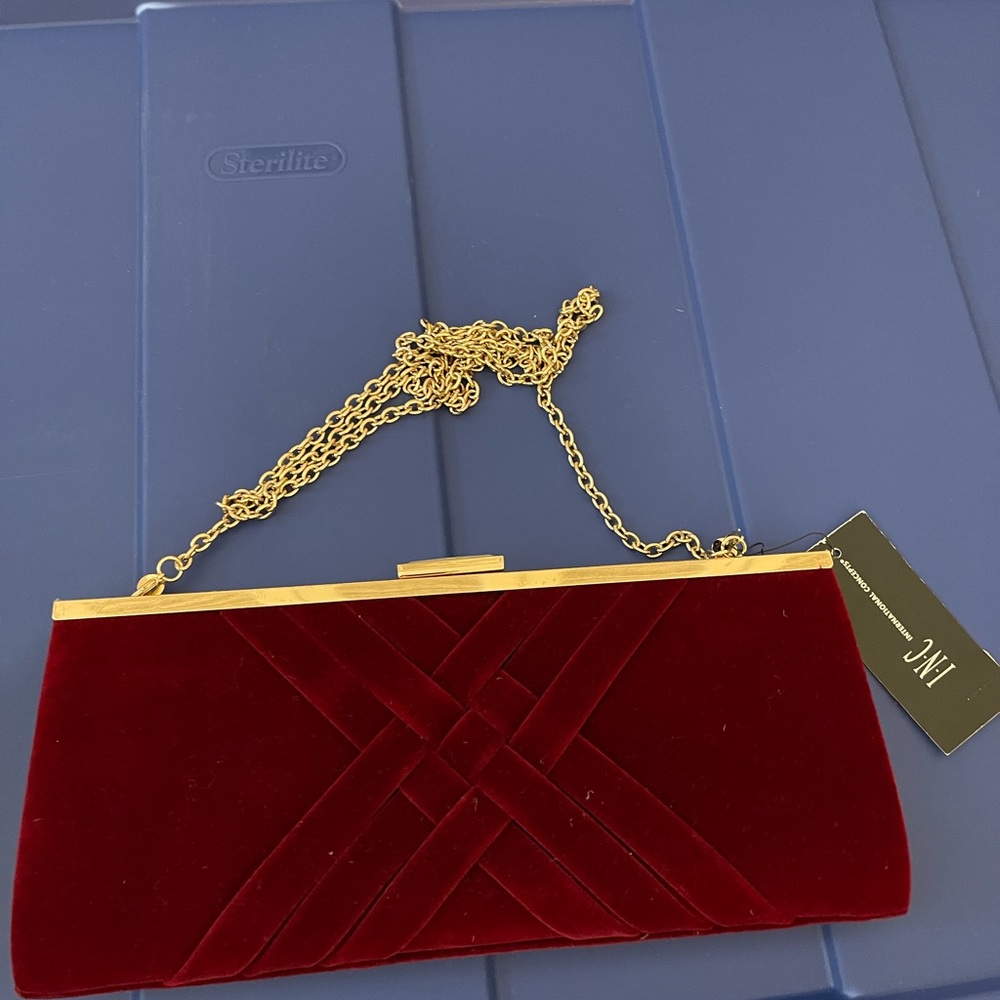 INC RED WITH GOLD PARTY BAG